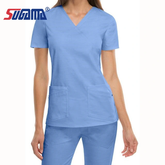 Polycotton V Neck Unisex Medical Hospital Scrub Suits